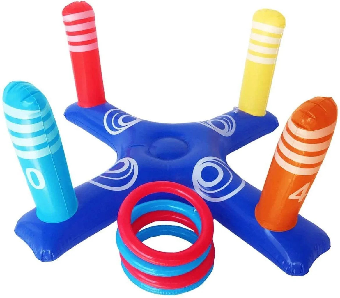 Inflatable Pool Ring Toss Pool Game Toys, Floating Swimming Pool Ring with 4 Pcs Rings for Party ... | Walmart (US)