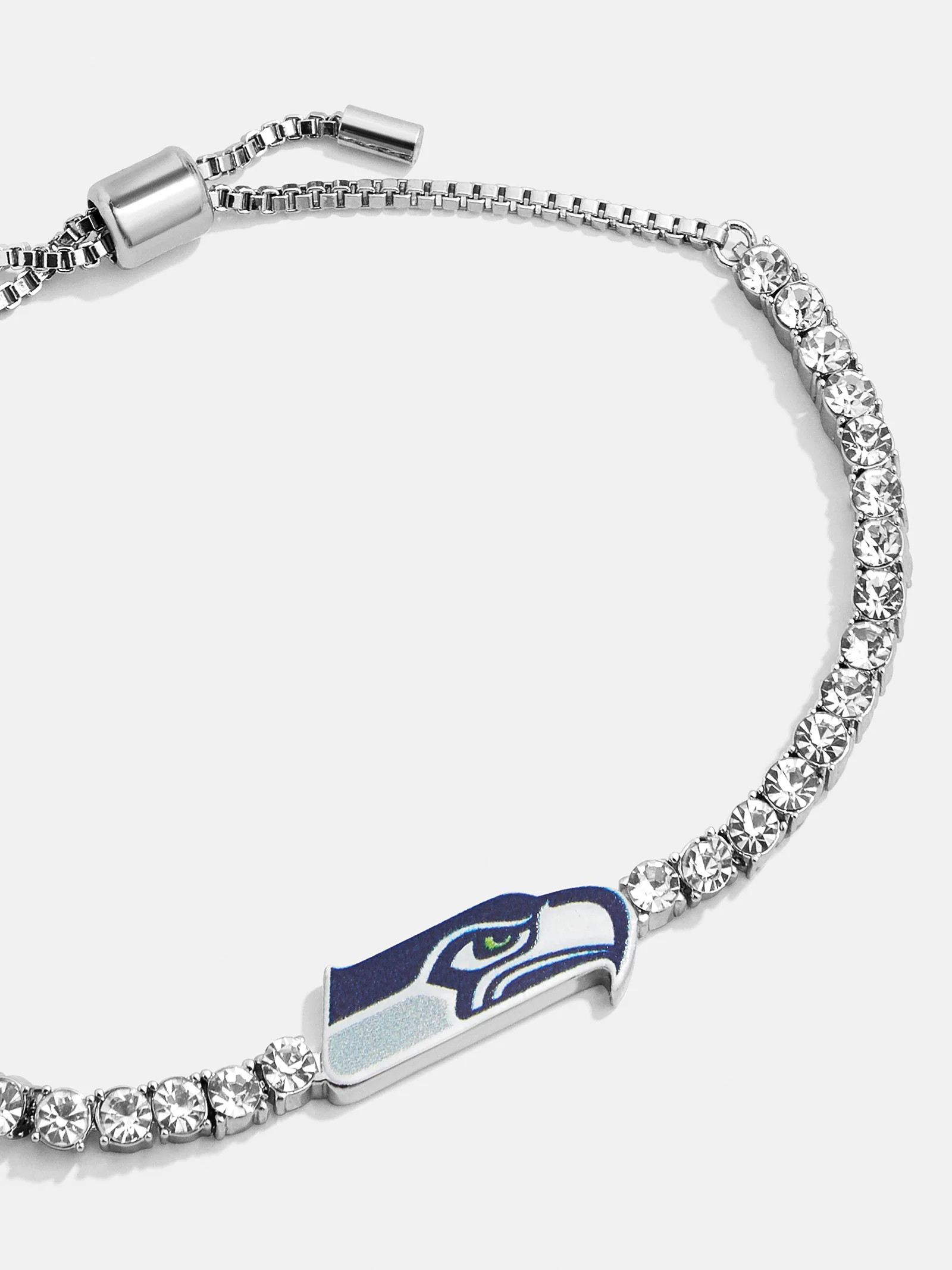 Seattle Seahawks NFL Silver Tennis Bracelet - Seattle Seahawks | BaubleBar (US)