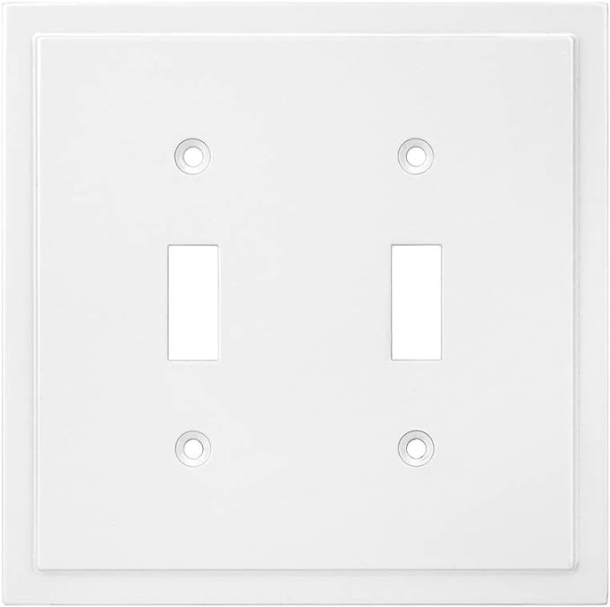Modern Edge Decorative Wall Plate Switch Plate Outlet Cover, Durable Solid Zinc Alloy (Double Tog... | Amazon (US)
