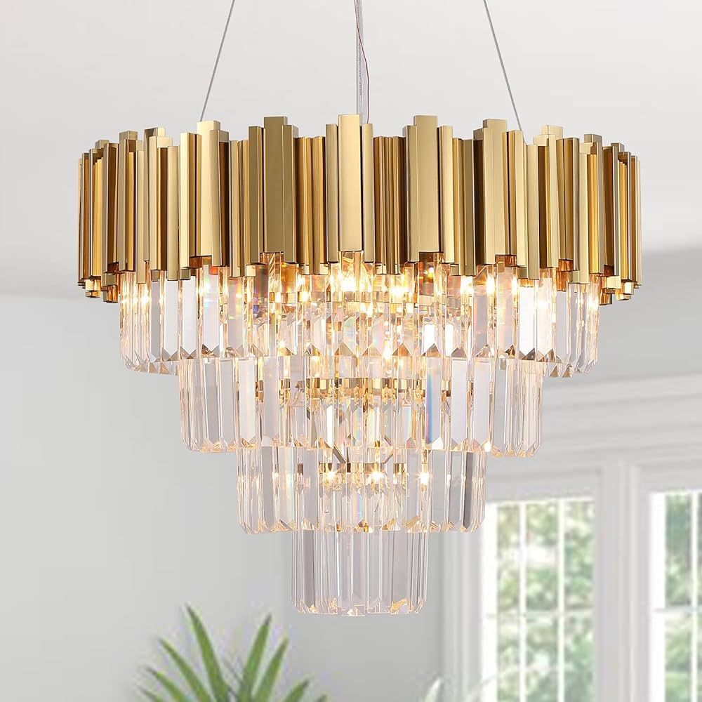 Akeelighting Gold Luxury Chandeliers Modern Crystal Chandelier 7 Lights Girls Bedroom Dining Room... | Amazon (US)
