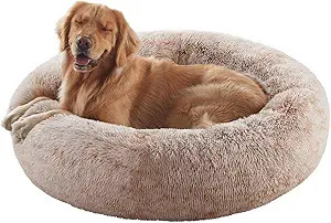 36 inches Donut Dog Bed for Large Dogs -Calming Fluffy Round Pet Bed with Removable & Washable Co... | Amazon (US)