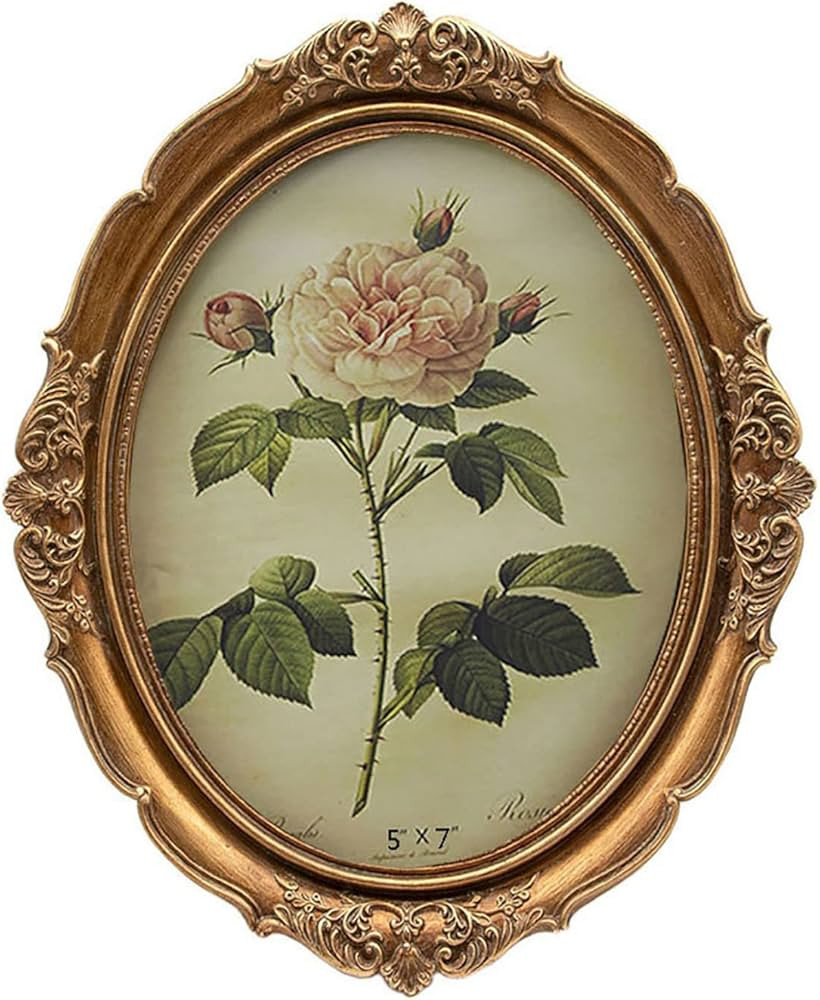 SIKOO Vintage Oval Picture Frame Antique Ornate TableTop and Wall Mounting Photo Frame with High ... | Amazon (US)