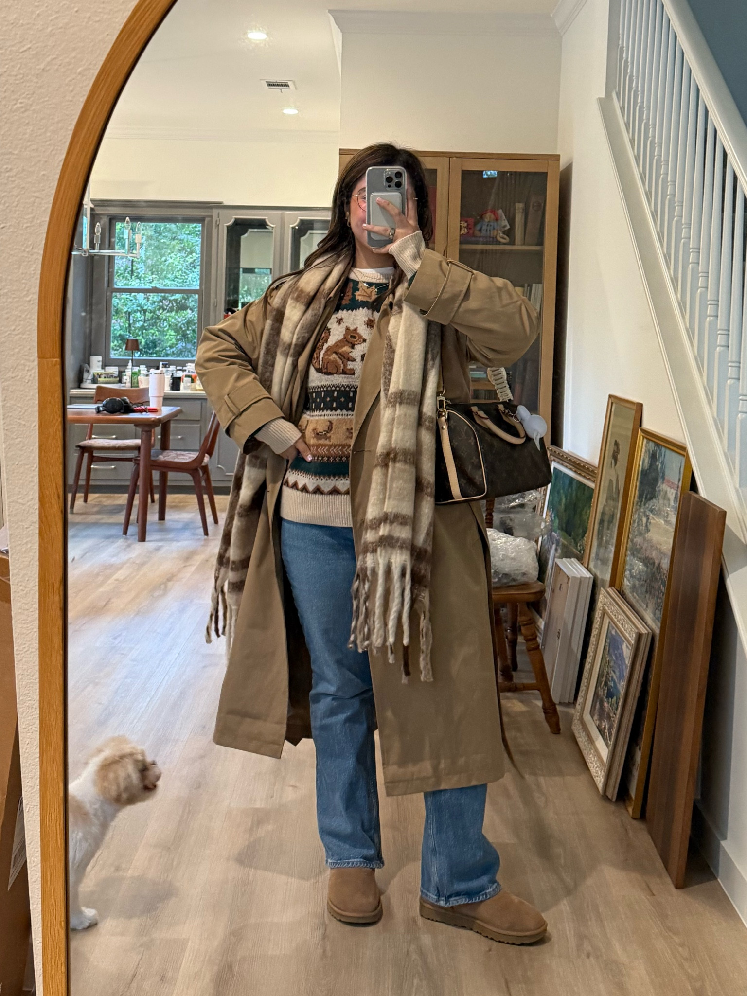 Super cute and comfy outfit for fall!
Wearing the women’s XL in the sweater, large in the trench coat, size 10 in the jeans 

#LTKHoliday #LTKSeasonal #LTKMidsize