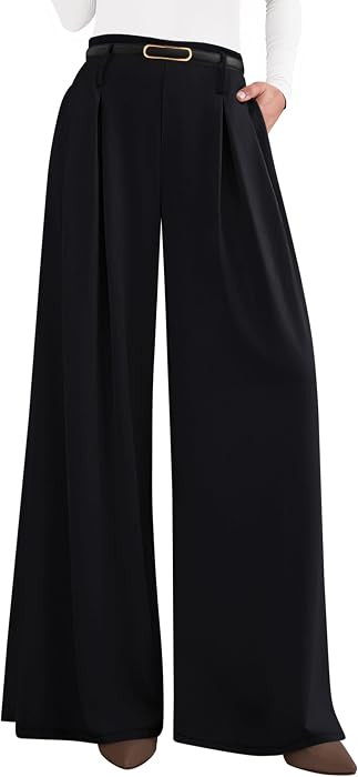PRETTYGARDEN Womens Wide Leg Dress Pants Flowy Trousers | Amazon (US)