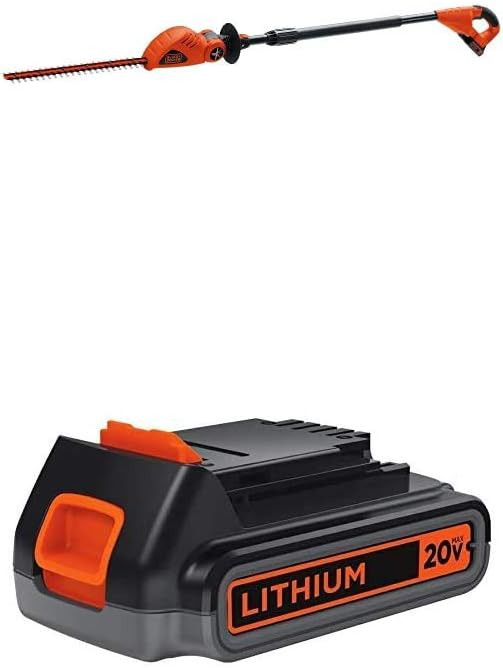 BLACK+DECKER 20V MAX Cordless Pole Hedge Trimmer with Extra Lithium Battery 2.0 Amp Hour (LPHT120... | Amazon (US)
