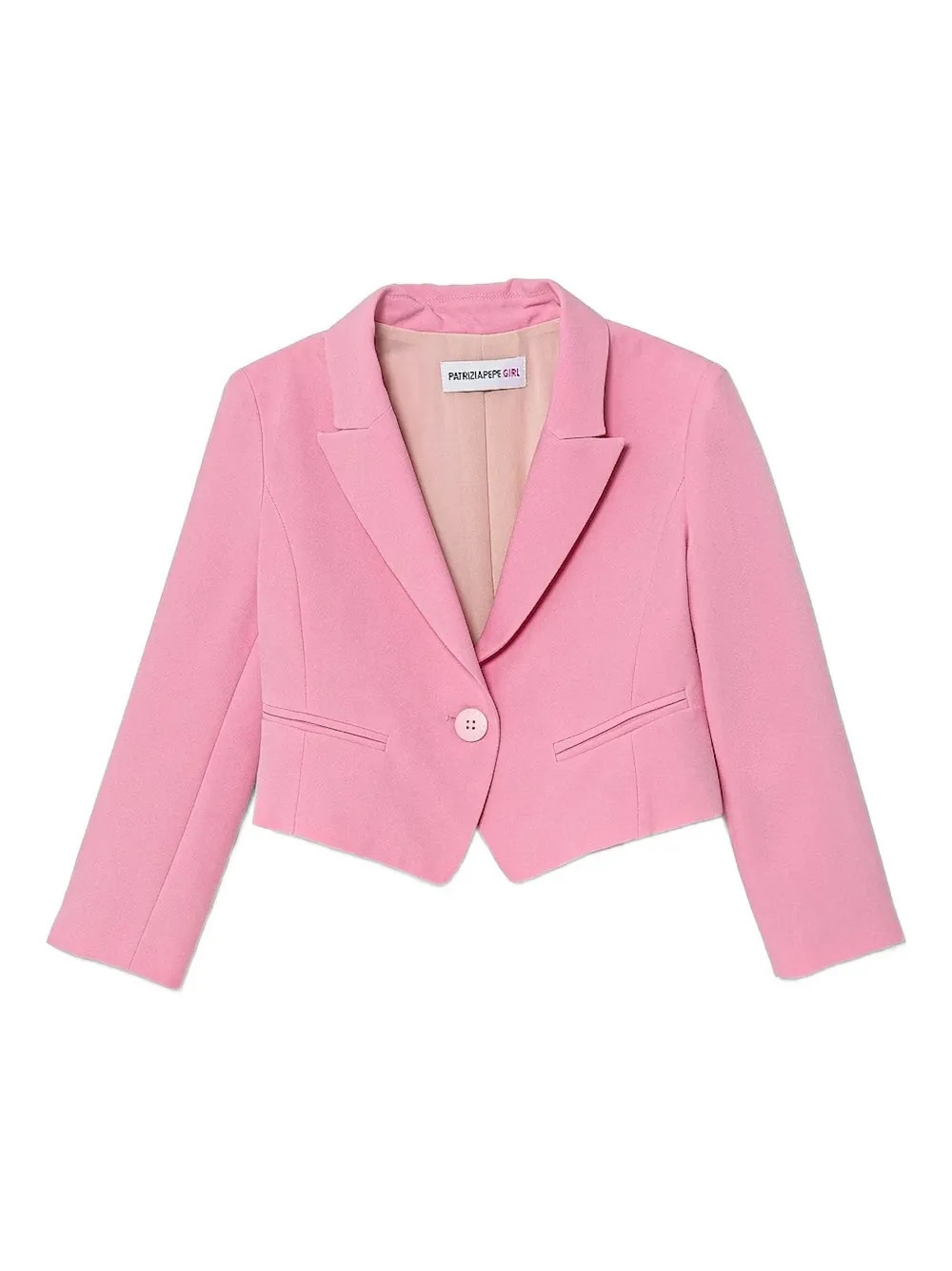 Patrizia Pepe girl cropped single-button blazer - Pink | Farfetch Global
