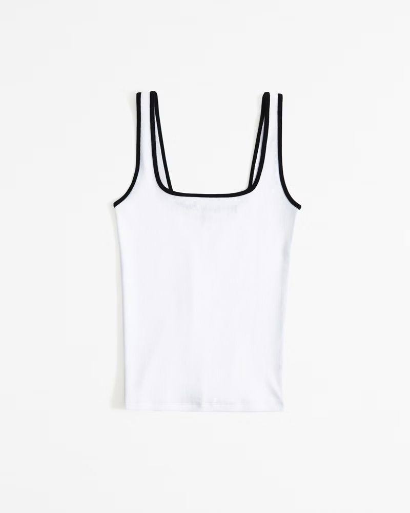 Essential Tuckable Squareneck Rib Tank | Abercrombie & Fitch (US)