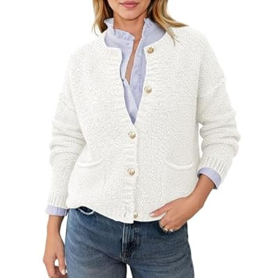 Saodimallsu Womens Fall Cardigan Soft Long Sleeve Button Up Cardi… | Amazon (US)