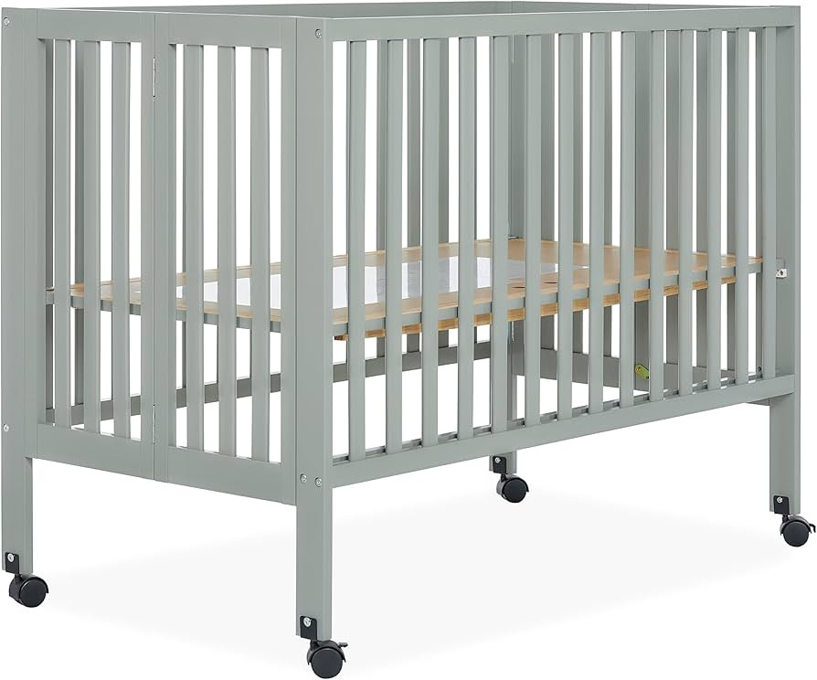 Dream On Me Quinn Full-Size Portable Baby Crib in Cool Grey GreenGuard Gold & JPMA, Patented Quic... | Amazon (US)