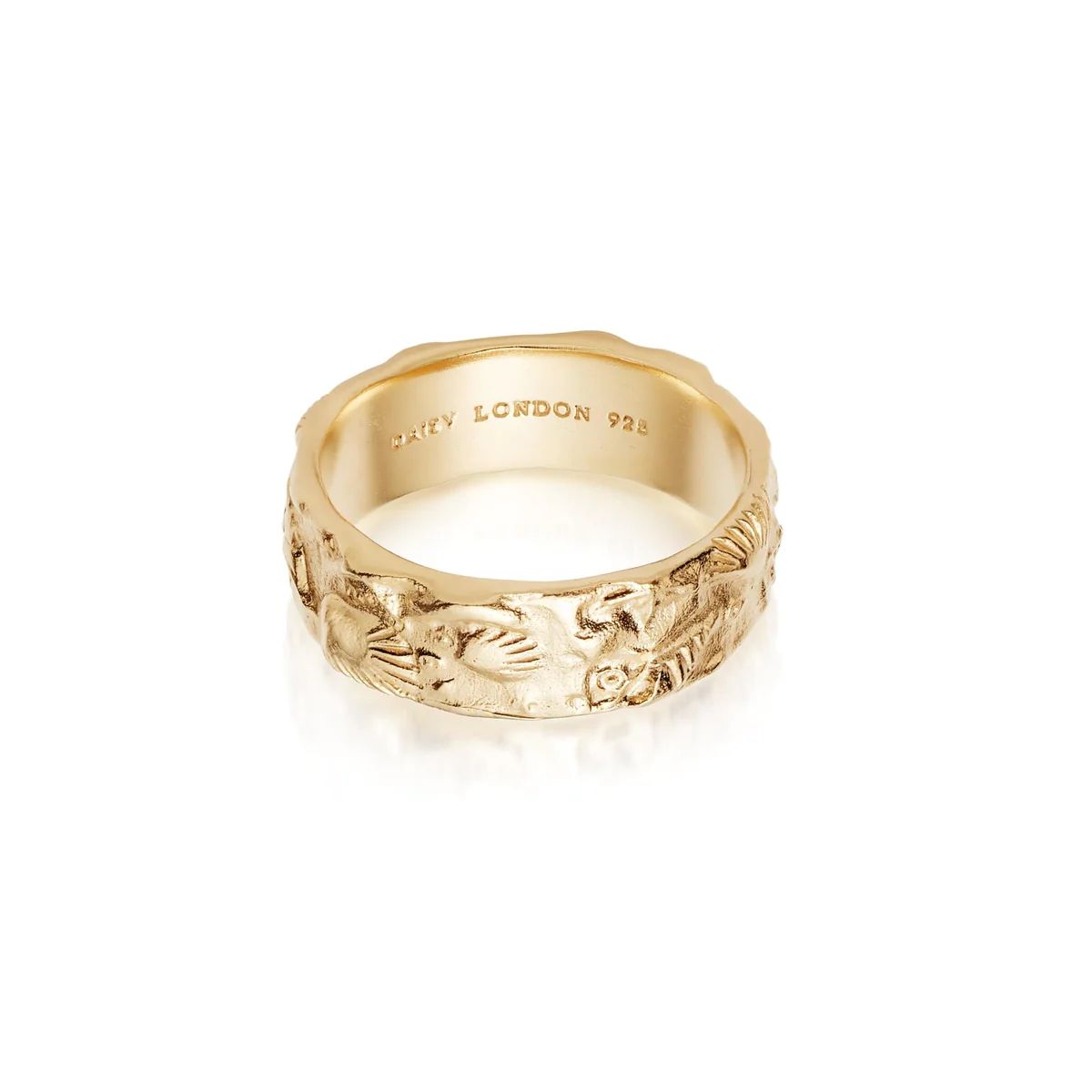 Isla Fossil Band Ring 18Ct Gold Plate | Daisy London Jewellery