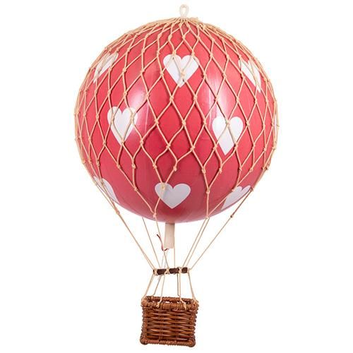 Amelia Modern Classic Red Hearts Hot Air Balloon Miniature | Kathy Kuo Home