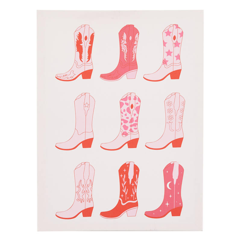 Pink Cowboy Boots Canvas Wall Art, 12x16 | At Home