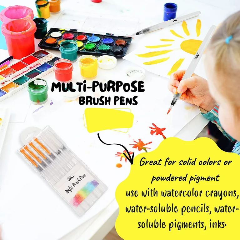 Mr. Pen- Watercolor Brush Pens, 6 pcs, Water Brush Pens for Watercolor, Water Color Pen, | Walmart (US)