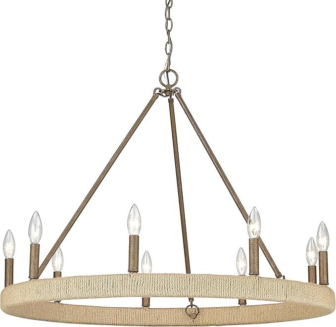 Golden Lighting Yates 9 Light Chandelier in Burnished Chestnut | Amazon (US)