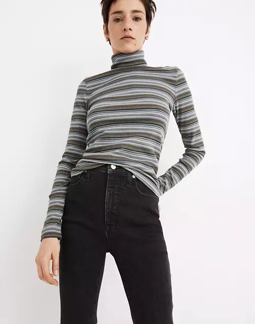 Ribbed Turtleneck Top in Banbury Stripe | Madewell