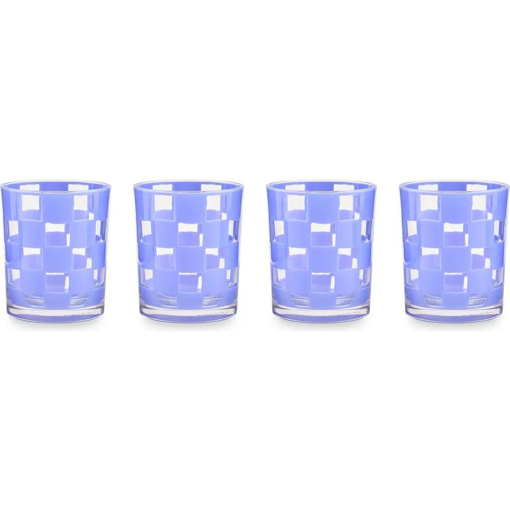 MACKENZIE CHILDS Set of 4 Blue Check Acrylic Tumblers at Nordstrom | Nordstrom