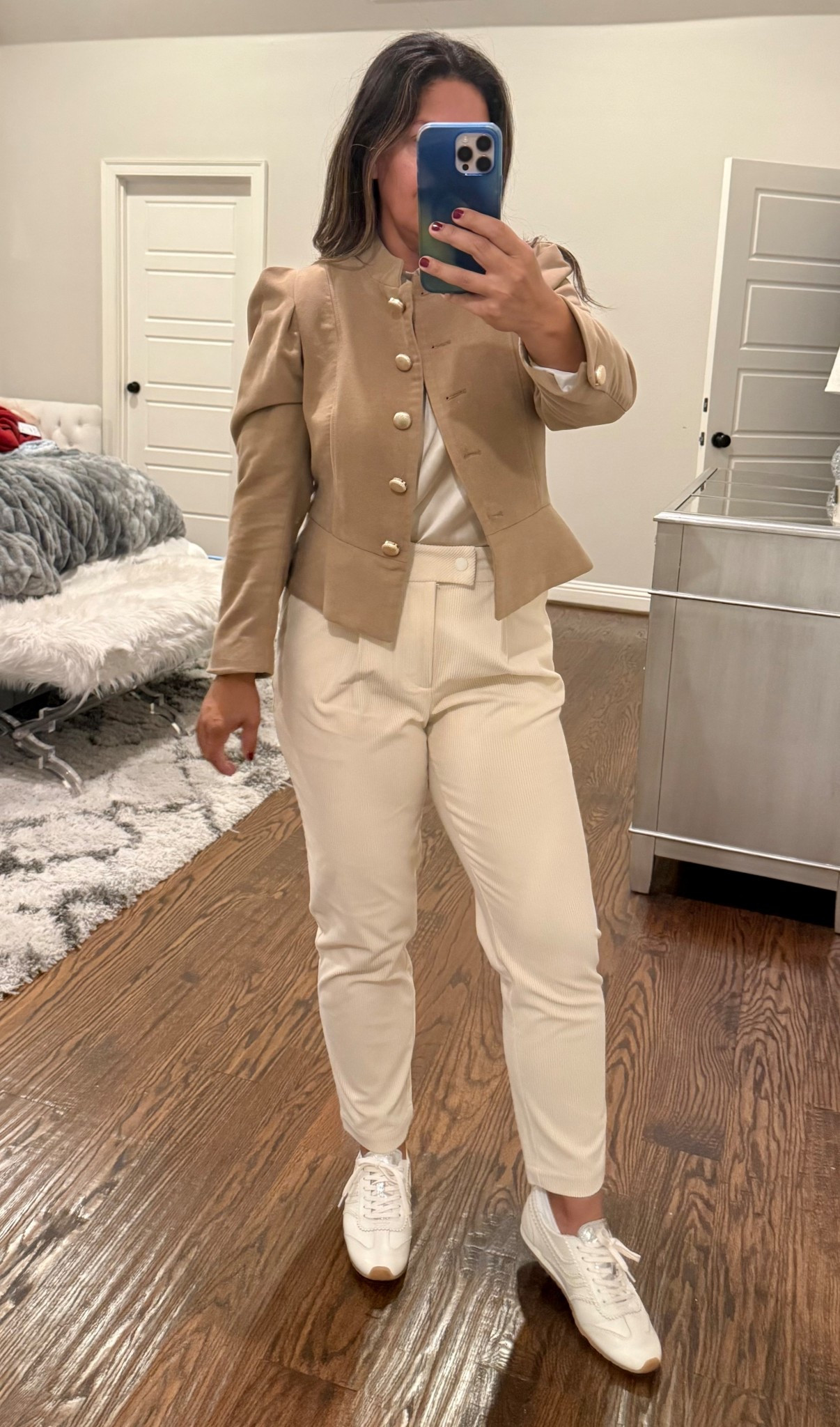 I love these corduroy pants! They are super soft and have stretch so they’re very comfortable. 

I’m wearing my regular size in the sneaker, medium in the pants, and small in  the blouse and blazer.

#LTKTravel #LTKWorkwear #LTKHoliday

#LTKStyleTip #LTKSeasonal #LTKTravel
