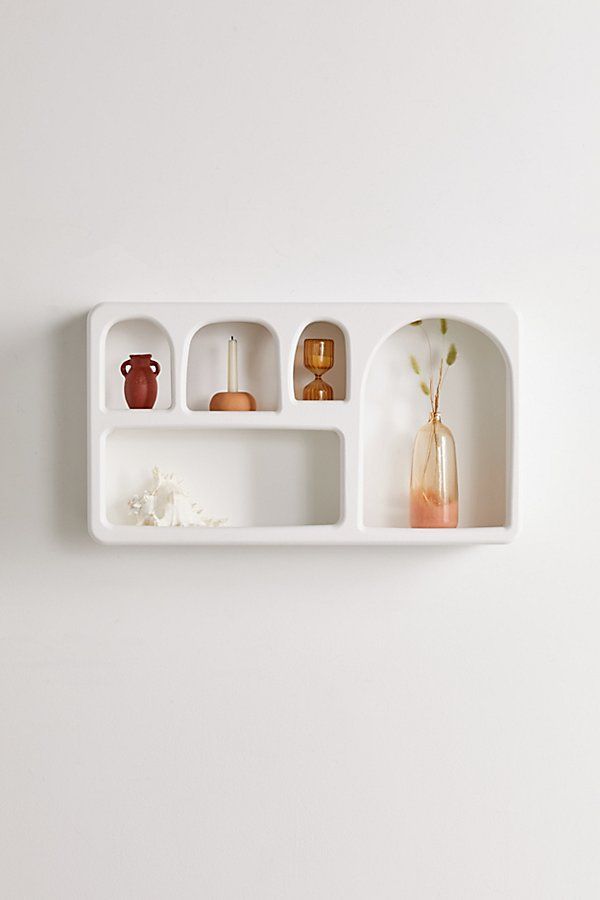 Isobel Concrete Wall Shelf - White at Urban Outfitters | Urban Outfitters (US and RoW)