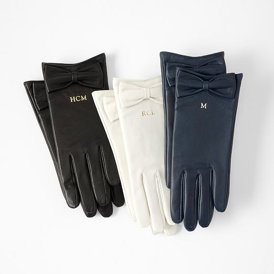 Bow Leather Gloves | Mark and Graham