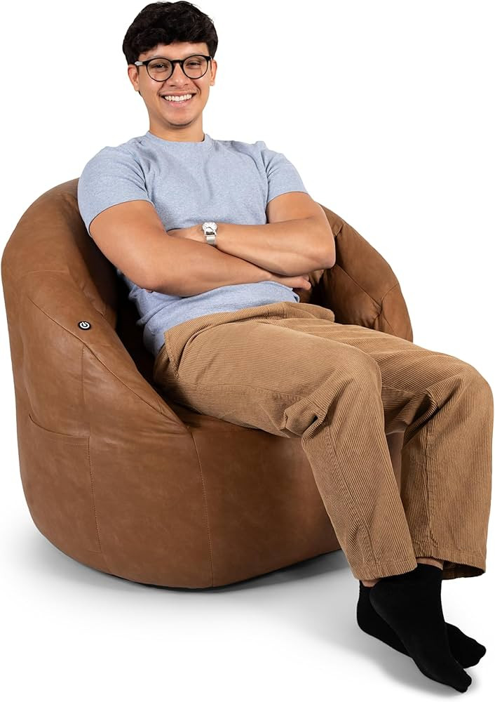 Big Joe Milano Beanbag Chair with Vibe Caramel Montana Leather | Amazon (US)