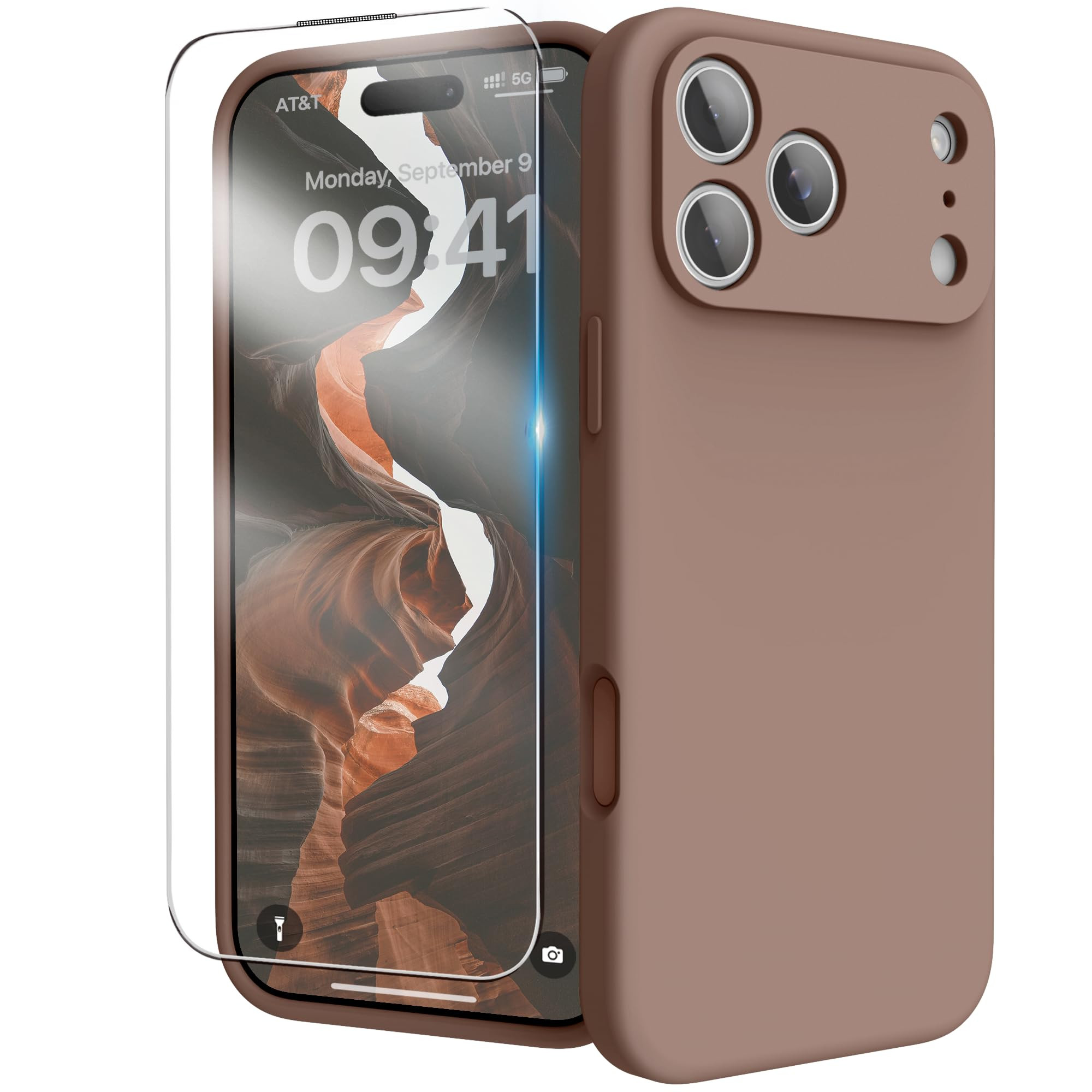 for iPhone 17 Pro Max Case, Liquid Silicone Cover with Camera Protection Anti-Scratch Soft Microf... | Amazon (UK)