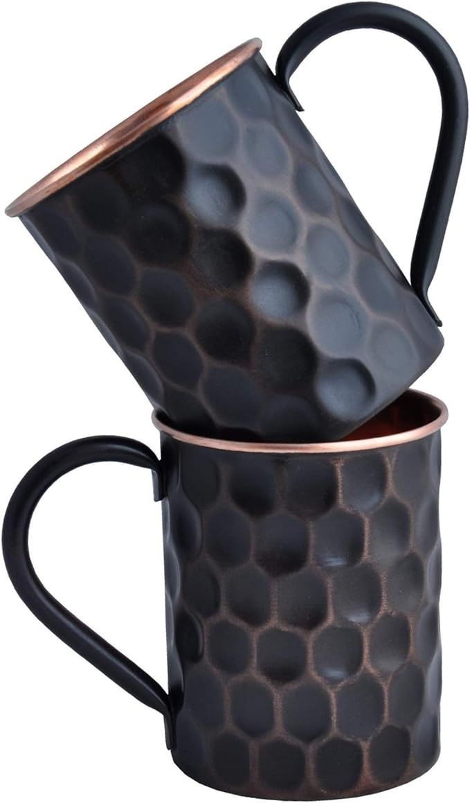 Amazon.com: Staglife Black Diamond Moscow Mule Copper Mugs & Copper Cups for Moscow Mules Hammere... | Amazon (US)