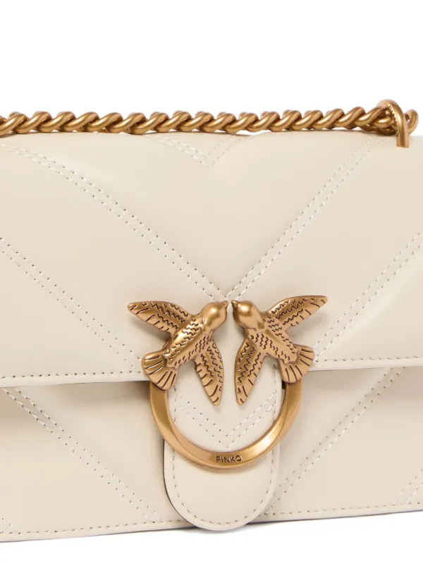 PINKO Mini Love Quilted Love Birds-embellished Crossbody Bag | White | FARFETCH | Farfetch Global