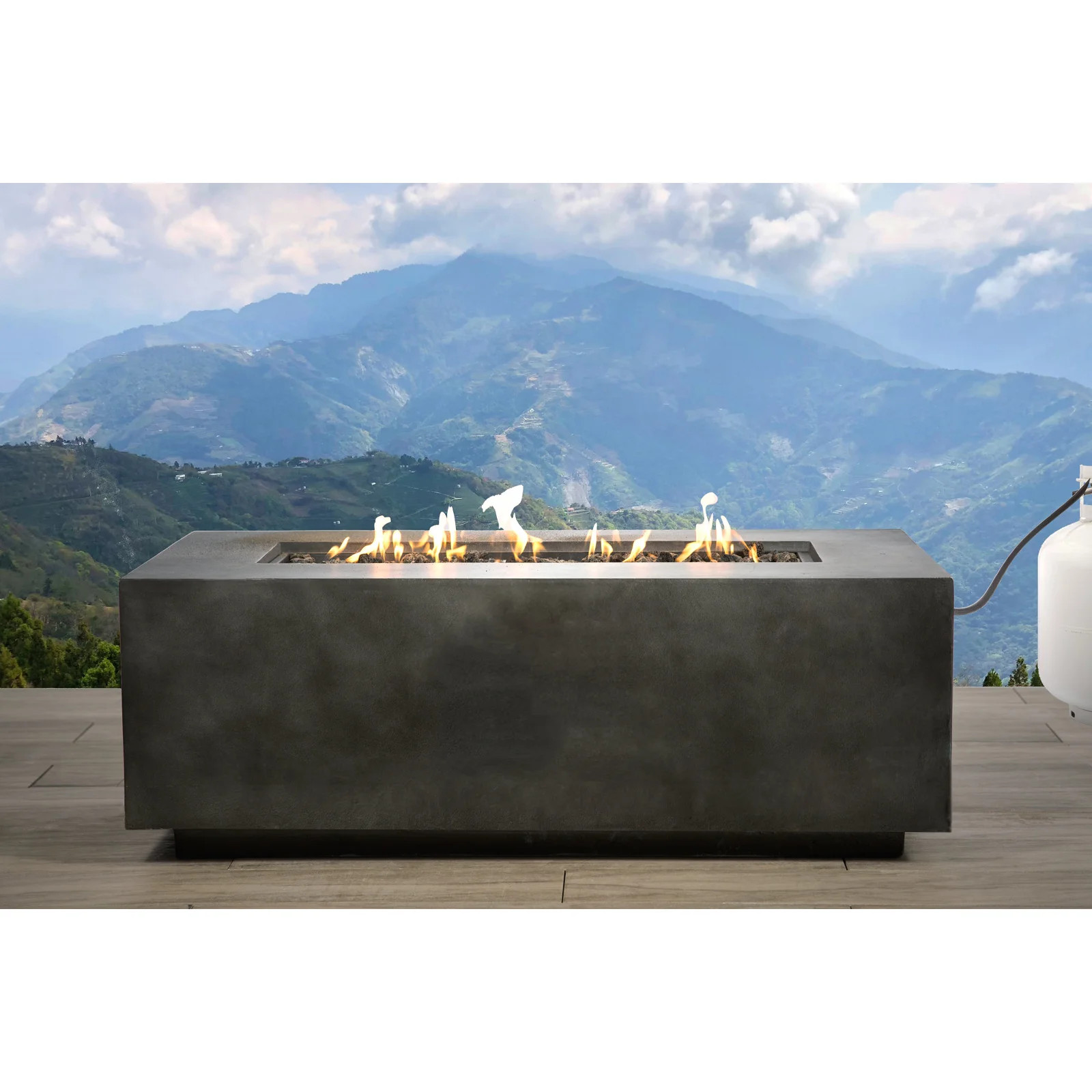 Rashid Concrete Propane Rectangle Outdoor Fire Pit Table | Joss & Main