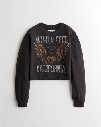 Terry Crop Boyfriend Sweatshirt | Hollister (EU)