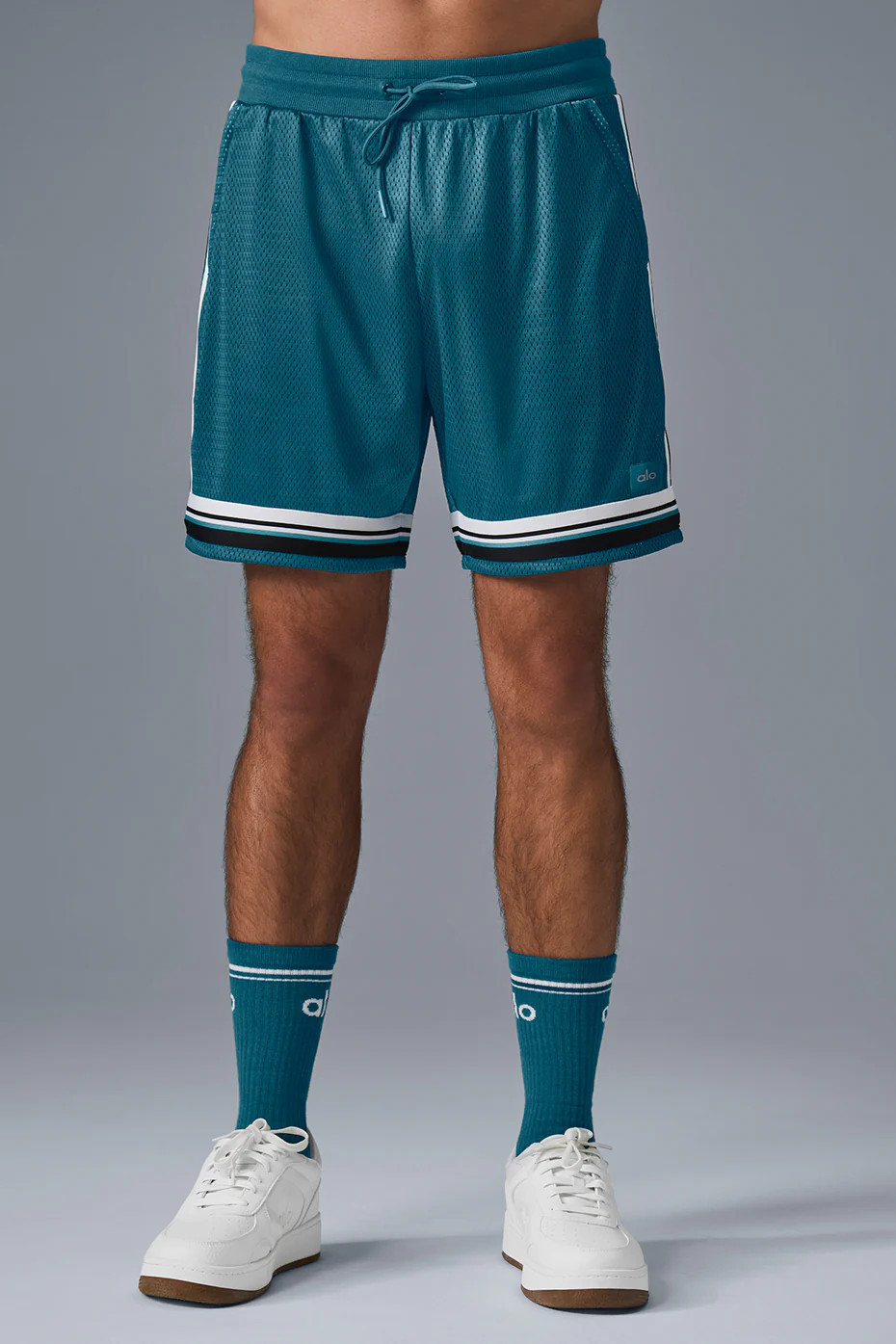 Alo Yoga� | 7" Key Mesh Basketball Short in Oceanic Teal Blue, Size: Medium | Alo Yoga (US)