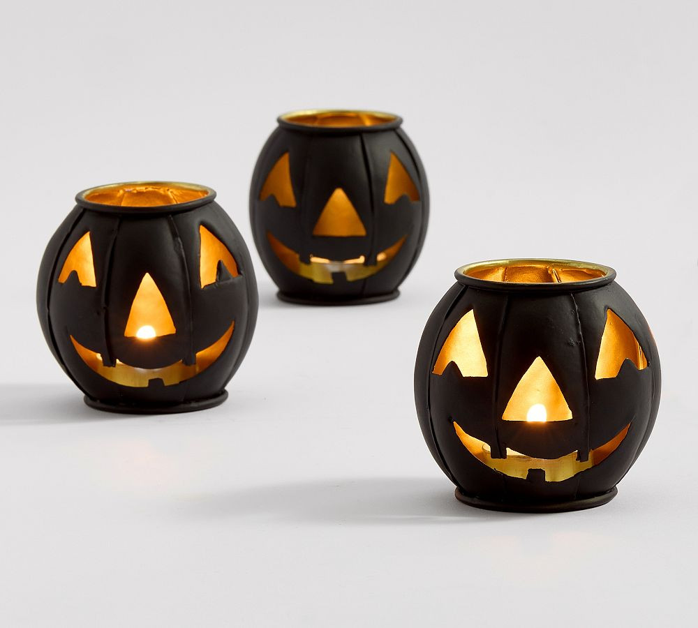 Metal Jack-O-Lantern Candleholder | Pottery Barn (US)