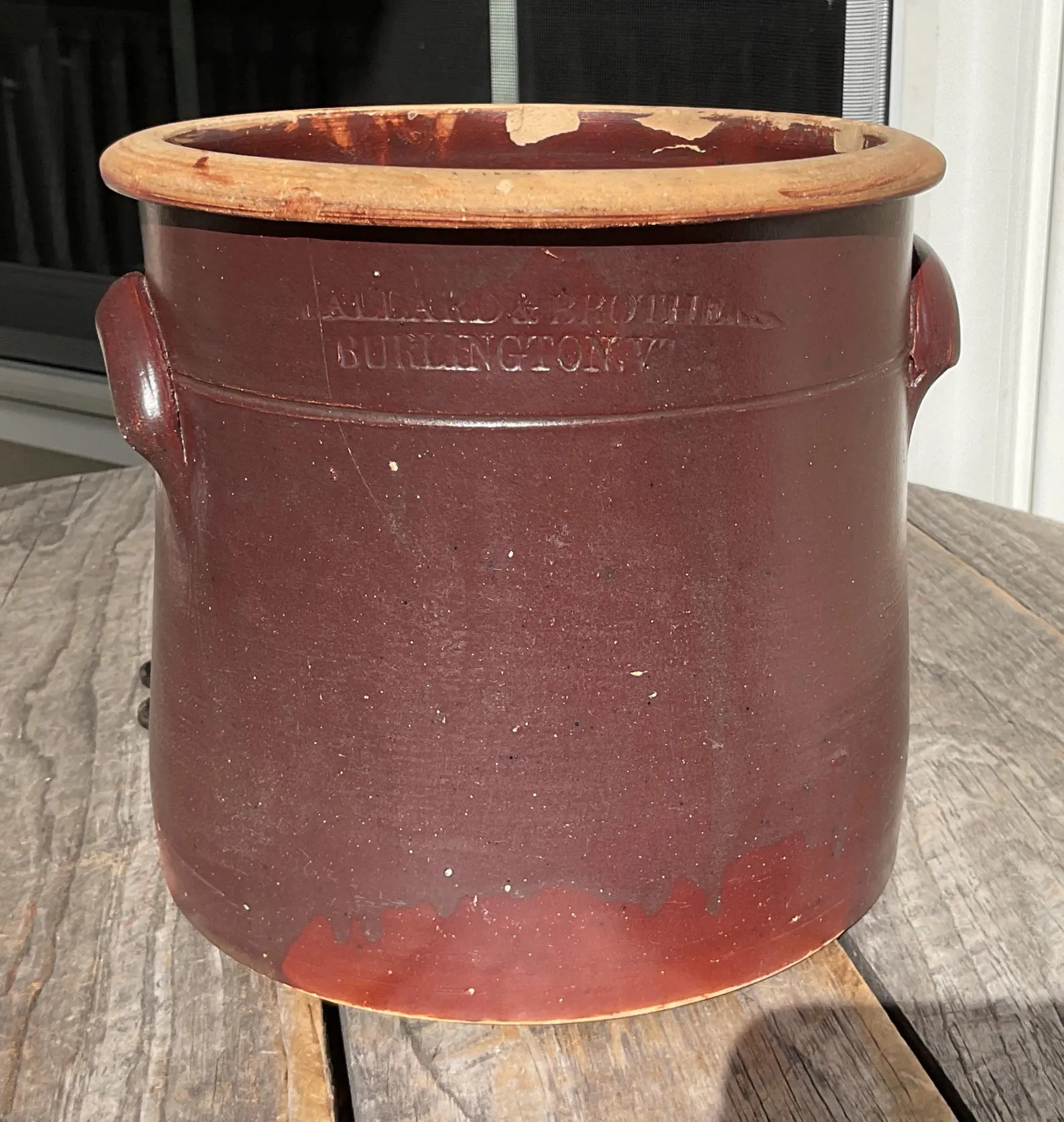 Antique Ballard & Brothers 1 Gal Brown Stoneware Handled Crock Burlington VT | Etsy (US)
