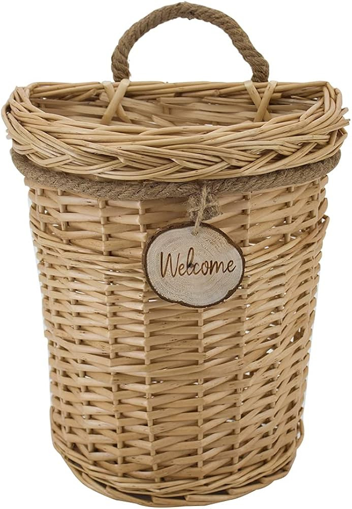 Woven Wicker Hanging Basket Door Hanging Basket Wall Decorations for Home Garden Farmhouse (origi... | Amazon (US)