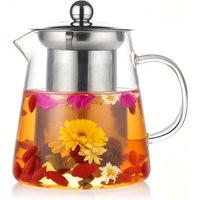 Clear Borosilicate Glass Teapot with Stainless Steel Infuser for Loose Leaf Tea, 550ML Capacity | AliExpress (US)