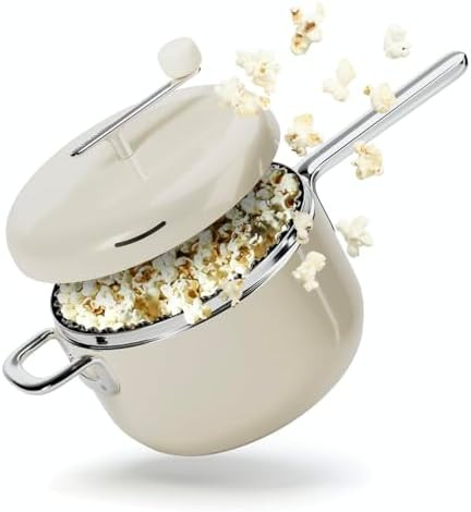 Popsmith Popcorn Popper in Cream - 6 Quart Stovetop Popcorn Machine - Stainless Steel Popcorn Mak... | Amazon (US)