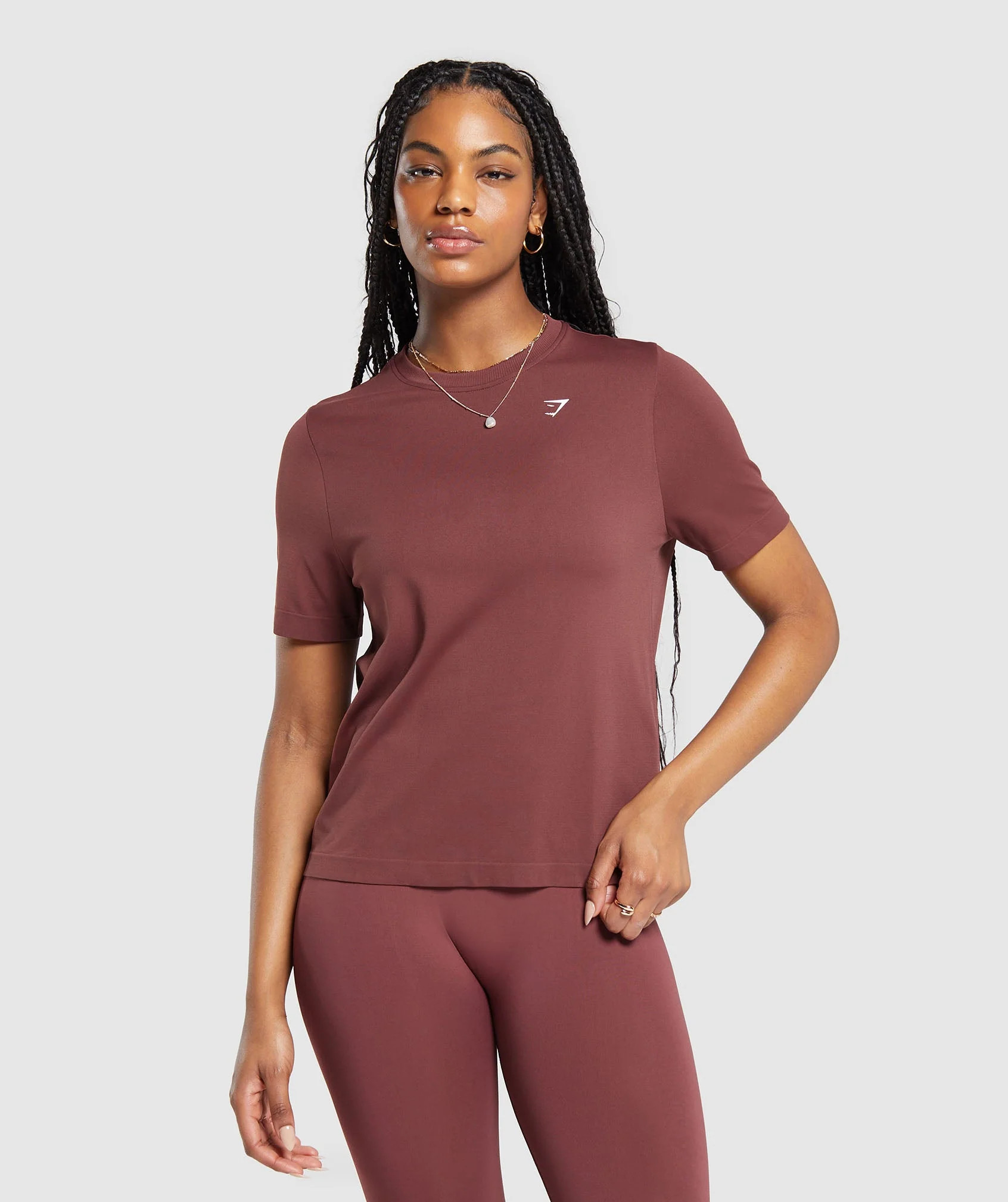 Gymshark Everyday Seamless T-Shirt - Burgundy Brown | Gymshark US
