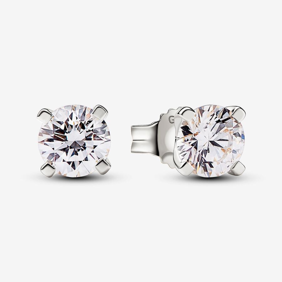 Pandora Era Lab-grown Diamond Stud Earrings 1.00 carat tw 14k White Gold | Pandora US