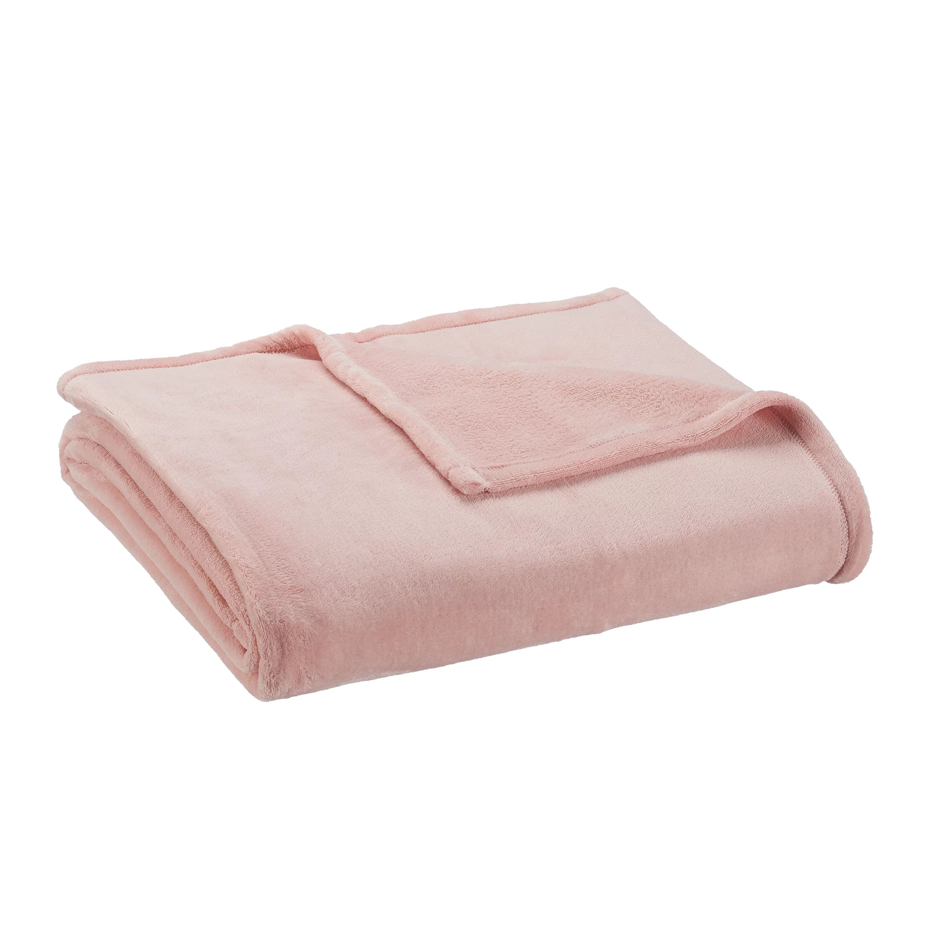 Mainstays Super Soft Plush Blanket, Full/Queen, Blush Pink | Walmart (US)