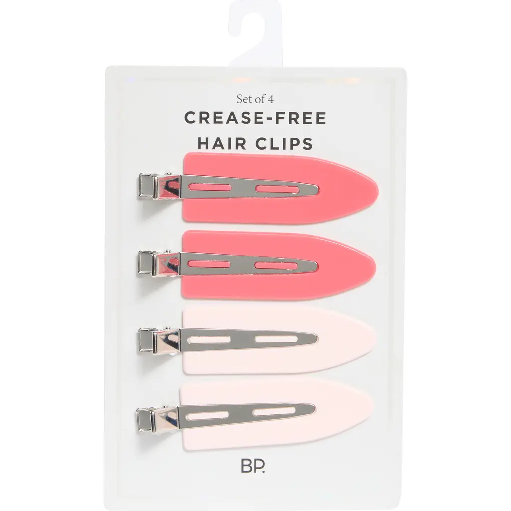 BP. Set of 4 Assorted Jumbo Crease Free Hair Clips in Pink Sepia at Nordstrom | Nordstrom
