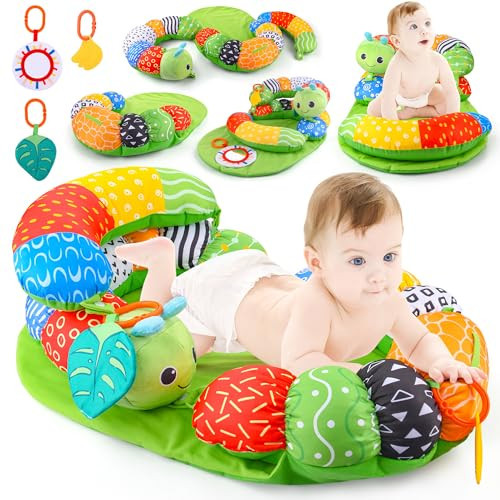 ARANEE 2-in-1 Tummy Time Mat & Seated Support Pillow Baby Toys 6-12 Months, Baby Tummy Time Toys Sit Me Up Floor Seat for Newborns and Older Babies, with Detachable Support Pillow and Toys | Amazon (US)