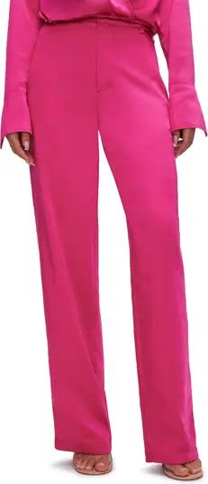 Washed Satin Straight Leg Pants | Nordstrom