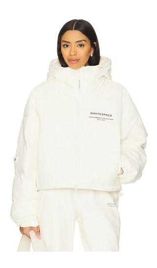 Cropped Puffer Jacket in Warm White | Revolve Clothing (Global)