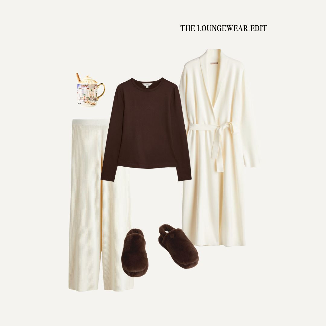 The ultimate elevated yet cosy loungewear

Cardigan, chocolate brown, slippers, working from home, comfy outfit, knitted trousers 

 #LTKuk #LTKautumn #LTKwinter