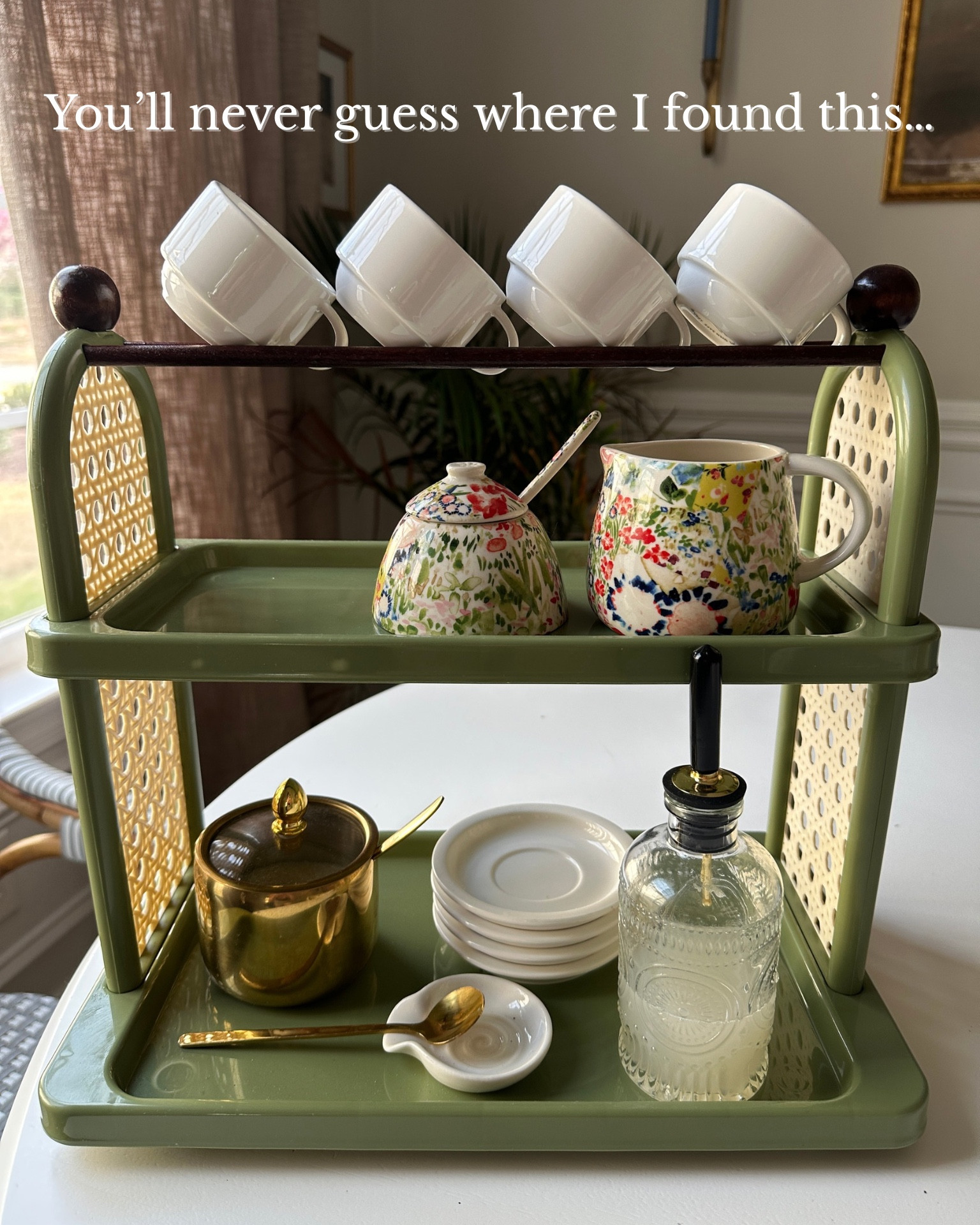 Walmart has been quietly stepping up their home decor game lately and I did a full double take when I saw this little coffee bar shelf.

It’s the perfect size for a coffee or tea station and the cane detail makes it look way more expensive than it actually is.

I styled it with some of my favorite mugs and suddenly my kitchen feels like a little café corner.

Linking it for you because this is one of those Walmart finds that will definitely sell out.

⸻


coffee bar shelf, small coffee station organizer, coffee mug rack, kitchen coffee bar decor, cane coffee shelf, cottage kitchen decor, coffee mug display stand, small kitchen coffee station, coffee bar organization ideas, walmart home decor finds

⸻

#coffeebar
#kitchendecor
#walmartfinds
#coffeestation
#homeorganization
#cottagekitchen
#kitchenstyling
#ltkhome
#ltkfinds
#affordabledecor


#LTKSeasonal #LTKSaleAlert #LTKHome