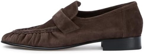 Loafers for Women Flat Shoes Chunky Heel Penny Loafers Round Toe Slip on Comfortable Dressy Shoes... | Amazon (US)