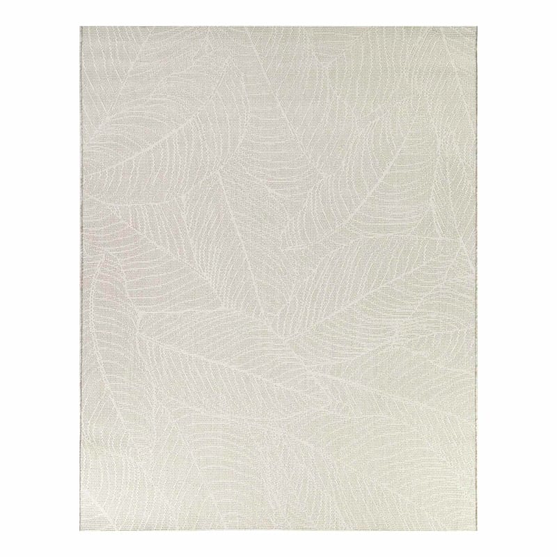 (E494) Cream Palm Bay Leaves Outdoor Area Rug, 8x10 | At Home