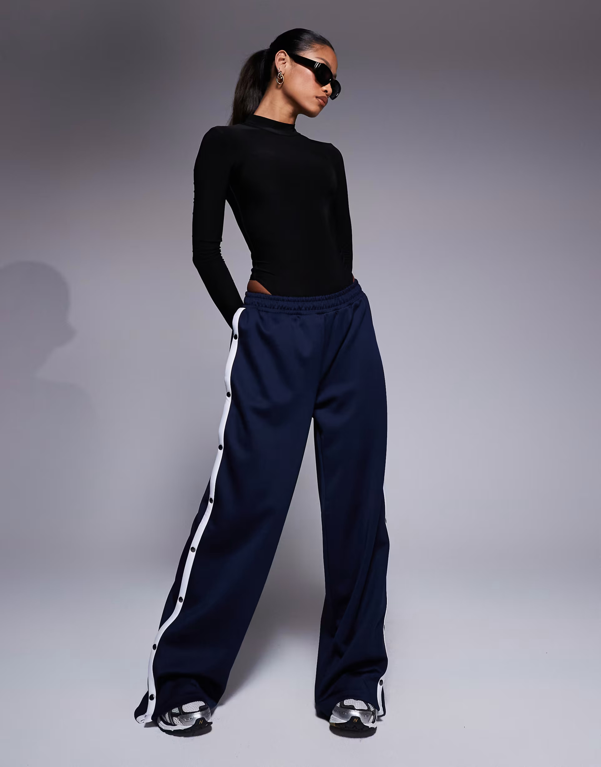 ASOS DESIGN double layer slinky high neck long sleeve bodysuit in black | ASOS | ASOS (Global)