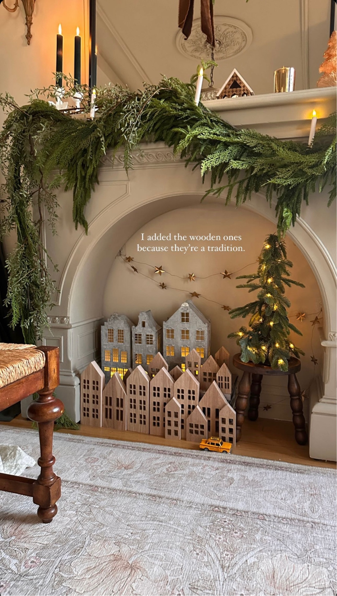 Added these wooden houses to the mantle 🌲 (these exact ones are old from Target, linking similar ones) 

#LTKHoliday #LTKhome