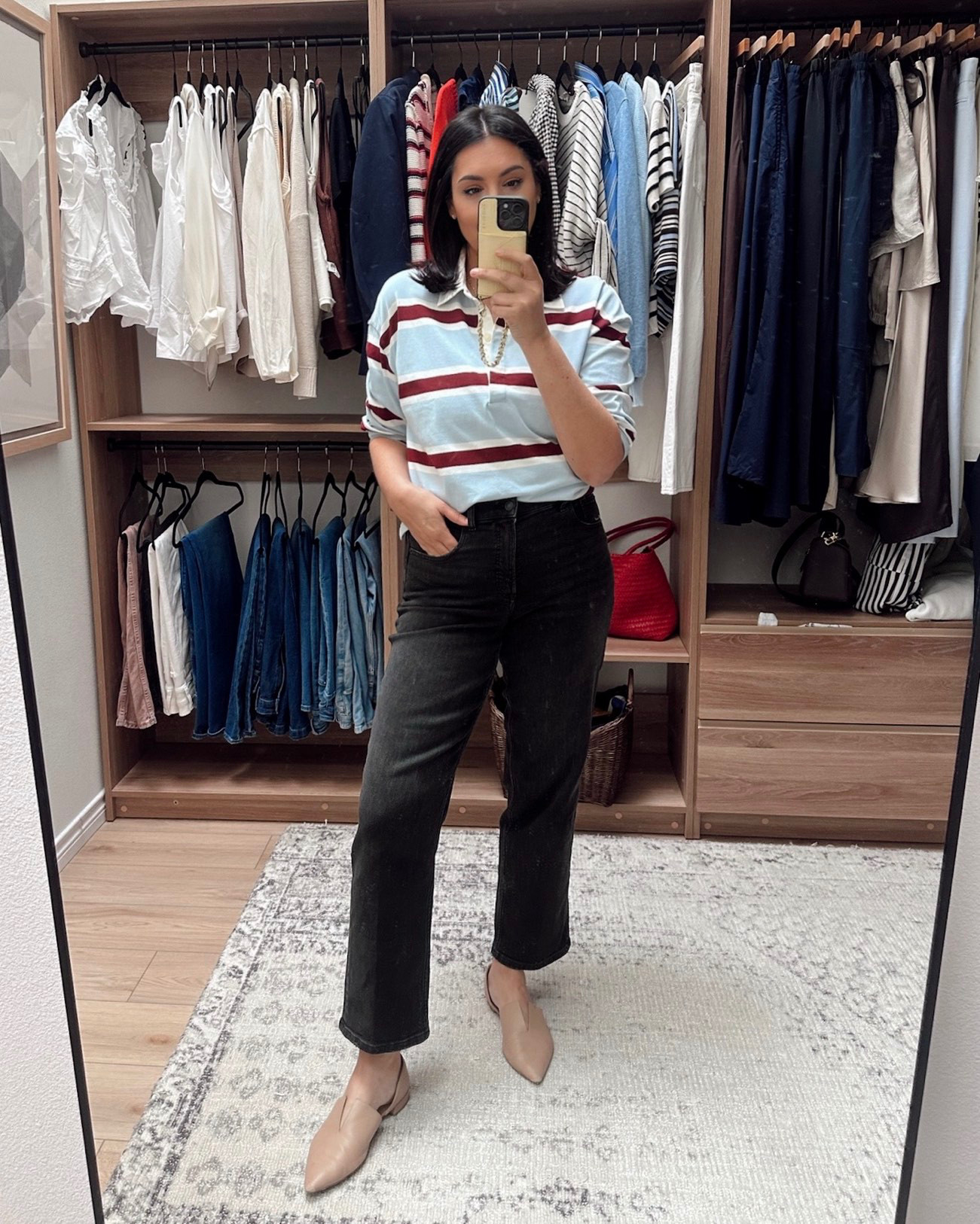 @Spanx Is 20% off with the LTK promo code!Ends tonight! 
This is the 90s Straight fit. If you want an everyday denim, this is your girl. The length is a touch shorter than the others, hits me right at my ankle but in no way cropped. If you have curve, this jean will curve with you! I have some hips, so now the jeans do too. I am in the medium, regular length. I have this pair in a mid-blue, black, and white.
 

 