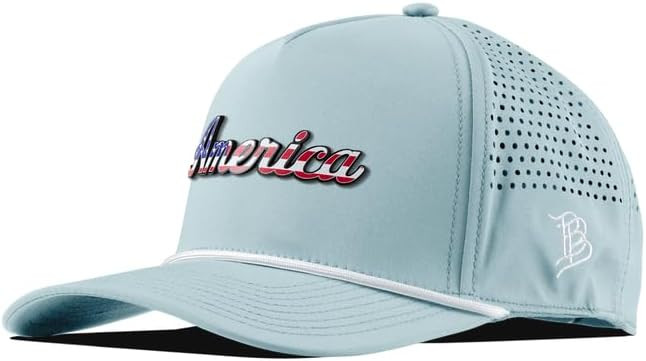 Branded Bills America Script Colored Leather 5 Panel Rope Hat for Men | Baseball Cap | Amazon (US)